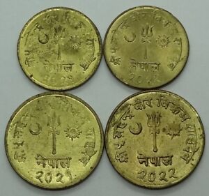 VS2021-VS2022 (1964-1965) NEPAL, 1 & 2 PAISA, LOT OF 4 DIFFERENT COINS
