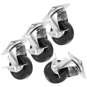 4 Pcs Brake Wheels Office Caster for Furniture Replacement Rolling Cart - Picture 1 of 12