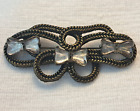 UNIQUE Molded Lucite Acrylic Large Twisted Rope Chain Brooch