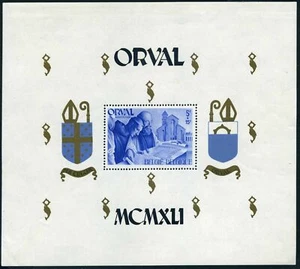 Belgium B303-B304 sheets,MNH.Mi Bl.I2A-12B. Restoration of Orval Abbey,1941. - Picture 1 of 2