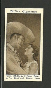 Victor McLaglen Mona Maris #1 Devil With Women Vintage 1931 Wills Cigarette Card