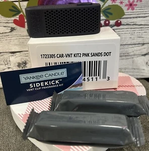 NEW Yankee Candle Car Sidekick Vent Clip Kit 1 Clip & 2 Refills *Pink Sands* - Picture 1 of 4