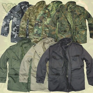 M65 FELDJACKE NEU ARMY WINTERJACKE + FUTTER US PARKA OUTDOOR JACKE ANGELN FARBEN - Picture 1 of 7