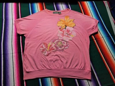 Vintage Gitano Plus Pink Flowers Top Shirt Size 40/20W - Image 1 of 4