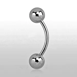 16 g Bauchnabelring Bauchnabelring aus Chirurgenstahl mit 5 mm & 5 mm Kugeln - Bild 1 von 5