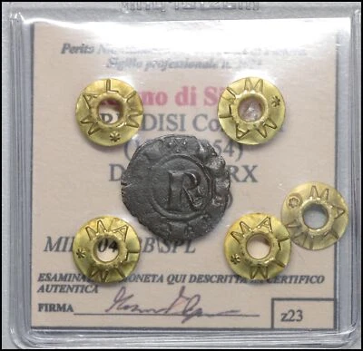 Royaume De Sicile Brindisi Corrado I Denier Avec RX Monnaies Médiévales Scellées - Photo 1/4