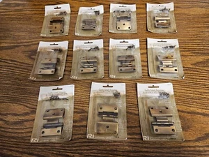 11 Packages NIP National Lock Metal Cabinet Hinges 3/8" Inset - Picture 1 of 3