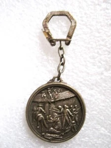 OLD TWO FACE FOREIGN LEGION CENTENARY CAMERONA FIGHT KEYCHAIN + STORY - Picture 1 of 3