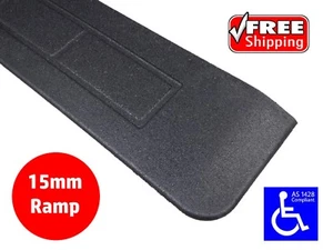 RUBBER THRESHOLD RAMP 15mm WHEELCHAIR ACCESS DISABLED DOOR STEP WEDGE - Picture 1 of 7