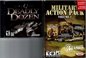 Deadly Dozen & Military Action Pack Vol 1 Pc New XP 4 Great Games For War Gamers - Picture 1 of 2