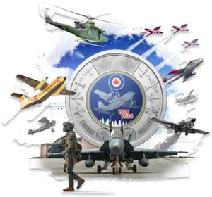 Moneda Toonie de $2 de Canadá 2024 en honor a los 100 años de la Real Fuerza Aérea Canadiense - Imagen 1 de 3