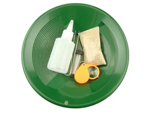 "Goldrausch Bergbauset" Real PayDirt-Green Gold Pan-Vial-Snuffer-Pinzette-Lupe - Bild 1 von 3
