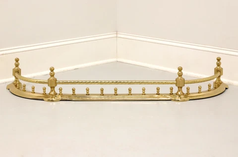 DECORATIVE CRAFTS Lacquered Brass Traditional Fireplace Fender - A Cover
