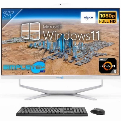 PC All IN One 24 " FHD Touchscreen Win11 AMD Ryzen 3 16gb 480gb Fixed Webcam 2k - Image 1 of 4