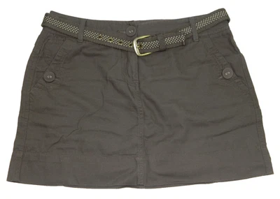 Minifalda para mujer con cinturón ELLE marrón lona algodón etiqueta 10 Foto 1 de 4