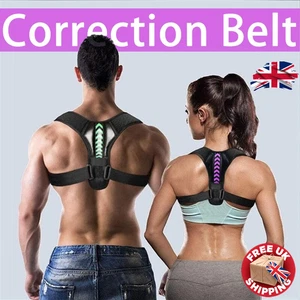 Adjustable Posture Corrector Belt Clavicle Spine Support Upper Back Neck Brace - Picture 1 of 16