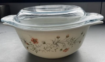 Pyrex Emily Spring Garden Casserole Dish with Lid Vintage 6” Diameter - Image 1 of 3
