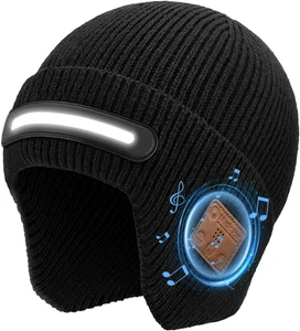 Gorro Bluetooth LED Hombre Linterna Auriculares Altavoz Mikrofon für Regalo Navidad - Bild 1 von 12