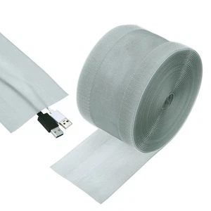 Carpet Cord Cover, 30ft Floor Cover Cord Strip Wire Protector, Grey - Photo 1/5