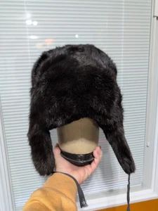 Russian Winter Real Rabbit Tapper CCCP Soviet Original Hat Ushanka Black - Picture 1 of 7