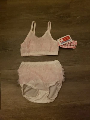 NUEVO Laura Dare Rosa Volantes Panty Bralette Top Conjunto Niñas Talla 2T Regalo Elástico Nuevo de Lote Antiguo Foto 1 de 4