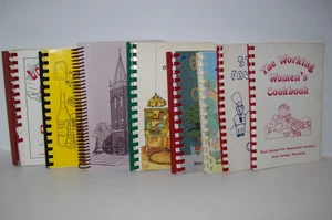 Vintage Spiral Cookbook Lot of 8 Midwest Community Group Club Organizations - Picture 1 of 14