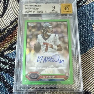 2023 Topps cromo compuesto CJ Stroud refractor verde novato automático 50/99 BGS 9/10 - Imagen 1 de 3