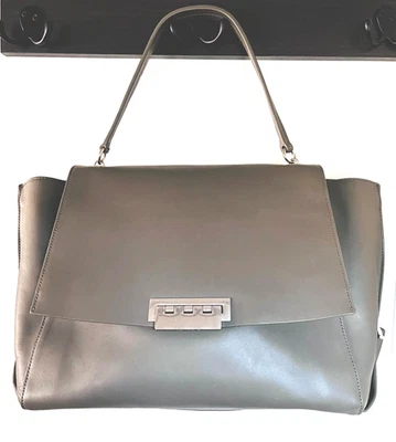 Zac Posen Leather Classic Satchel EARTHA Shoulder Bag Top Handle, Folded Gusset - Image 1 of 4