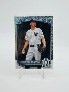 2025 Bowman Chrome Cam Schlittler 1st Lazer Refractor #BCP-166 Yankees - Picture 1 of 2