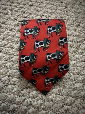 Corbata navideña vintage Kenneth Roberts para hombre hecha en Italia Navidad Foto 1 de 3