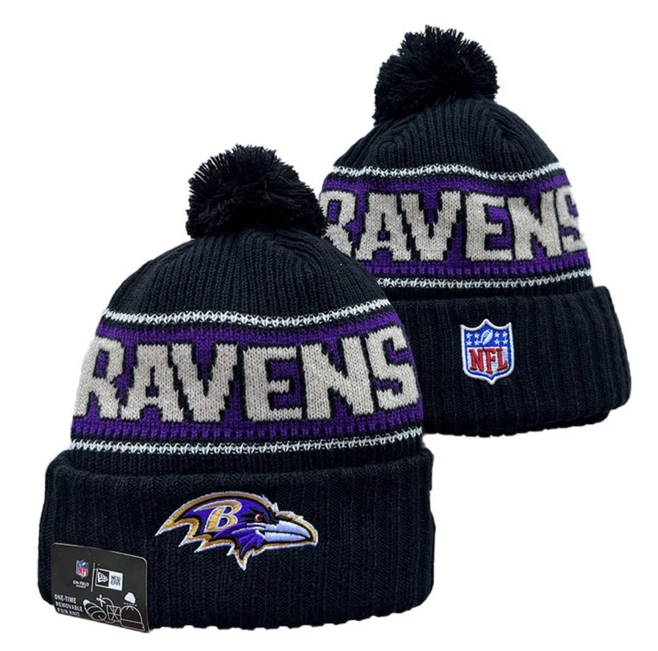 Baltimore Ravens New Era Beanie Knit Pom Winter NFL TEAMS Hat US SHIP IN 1 DAY G - Image 1 of 1