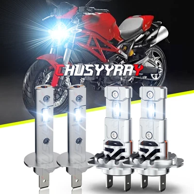 H1 H7 Combo LED Headlight Bulbs 6000K Fits Ducati Diavel Cromo Carbon 2011-2014 - Image 1 of 4