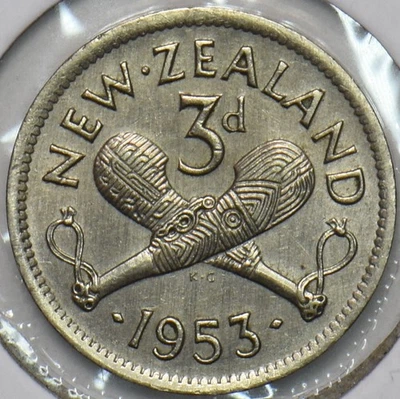 Nueva Zelanda 1953 3 peniques 903642 envío combinado Foto 1 de 2