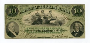 1862 $10 The Manufacturers Bank - Macon, GEORGIA Note - Picture 1 of 2