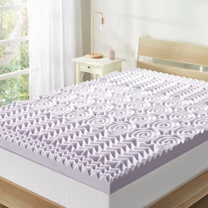3 Inch 5-Zone Memory Foam Mattress Topper, Soothing Lavender Infusion, Dorm Esse - Picture 1 of 9