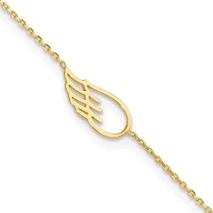 10"+1" 14K Yellow Gold Wing Anklet - Picture 1 of 7