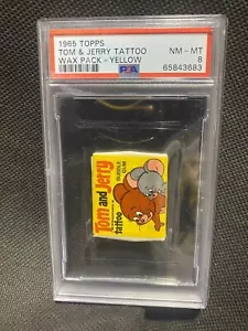 1965 Topps Tom and Jerry Tattoo Wax Pack Yellow PSA NM-MT 8 65843683 - Picture 1 of 3