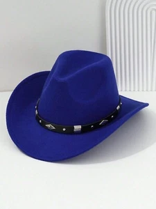 Blue Western Cowboy, Cowgirl Hat, Silver Diamond Band – Unisex Rodeo Hat - Picture 1 of 3