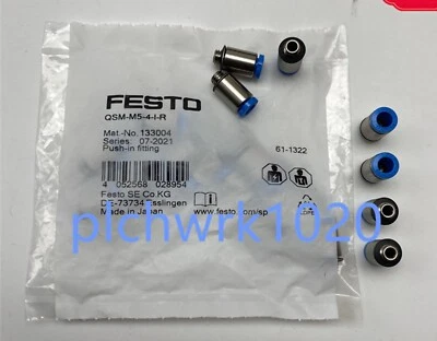 5 PCS NEW Festo push-in connector QSM-M5-4-I-R 133004 - Image 1 of 3