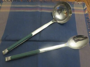 2 Pc Set MEPRA Avocado Sage Green Fantasia Kitchen Utensils 18/10 SS Italy NICE! - Picture 1 of 9