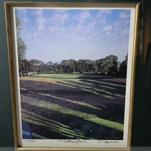 George Lawrence Jr. 3. Loch Westhampton NY Club signiert gerahmter Golfdruck Auszeichnung - Bild 1 von 9