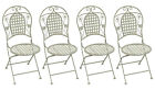 4 X Maribelle Folding Round Outdoor Garden Patio Chair White Floral Furniture