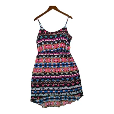Nicole by Nicole Miller Psychedelic Graphic Hi-Low Print Dress size 14 Multicolo - Image 1 of 4