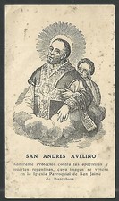 Estampa antigua de San Andres Avelino andachtsbild santino holy card santini