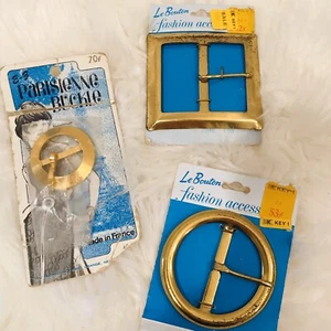 Vintage Fashion Belt Buckles NOC Set of 3 Le Bouton and Parisienne Buckle - Picture 1 of 3