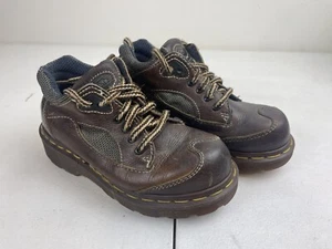 VTG Dr Martens Made in England 9859 Size 1 Brown Leather Shoes - Picture 1 of 6