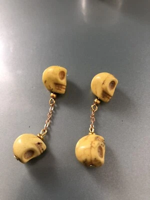 GEMELOS ESLABONES DE CADENA CALAVERA TALLADOS EN ESTUCHE AJUSTADO Foto 1 de 4