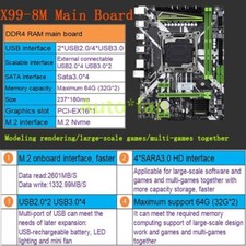 X99-8M DDR4 64G LGA2011-3P Main Board Genuine New For Large-scale Online Games