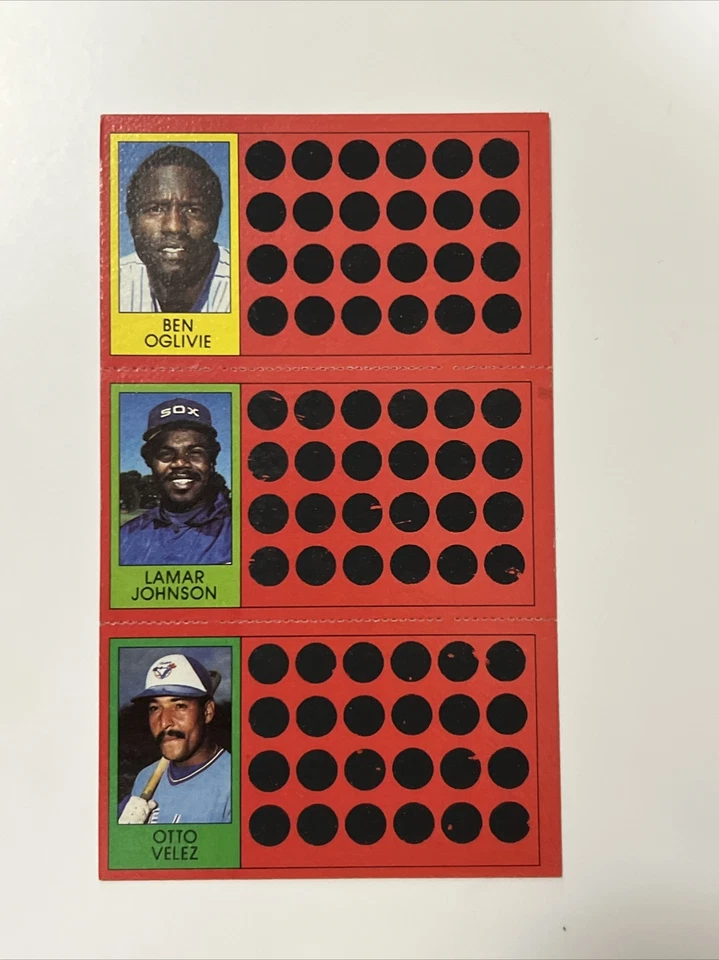 1981 Topps baseball scratch off Ben Oglivie/Lamar Johnson/Otto Vellez - Image 1 of 4