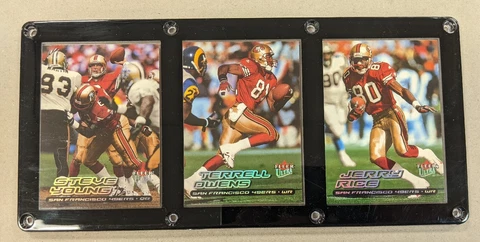 SAN FRANCISCO 49ERS 3 CARD PLAQUE STEVE YOUNG TERRELL OWENS JERRY RICE Cover